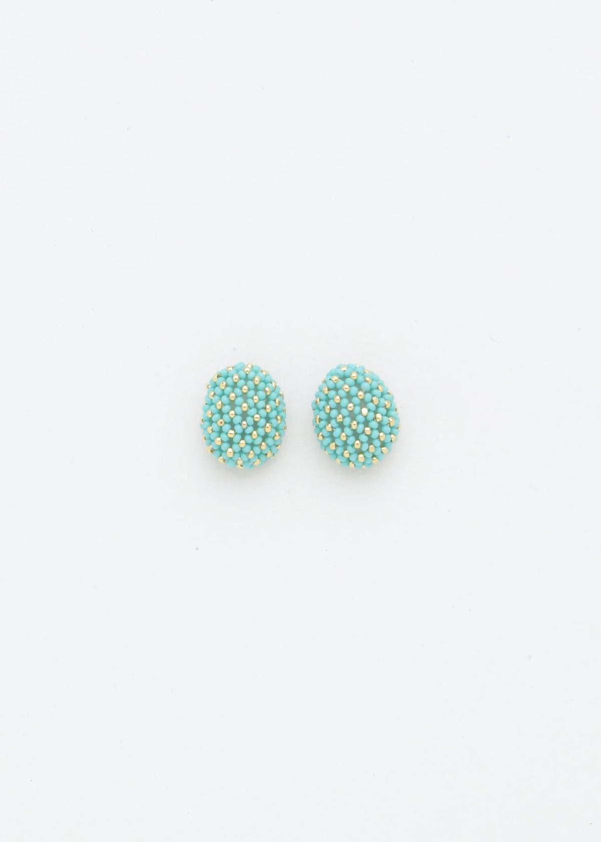 BROQUELES HUTA TAWARI ORO AZUL TURQUESA LUSTRE