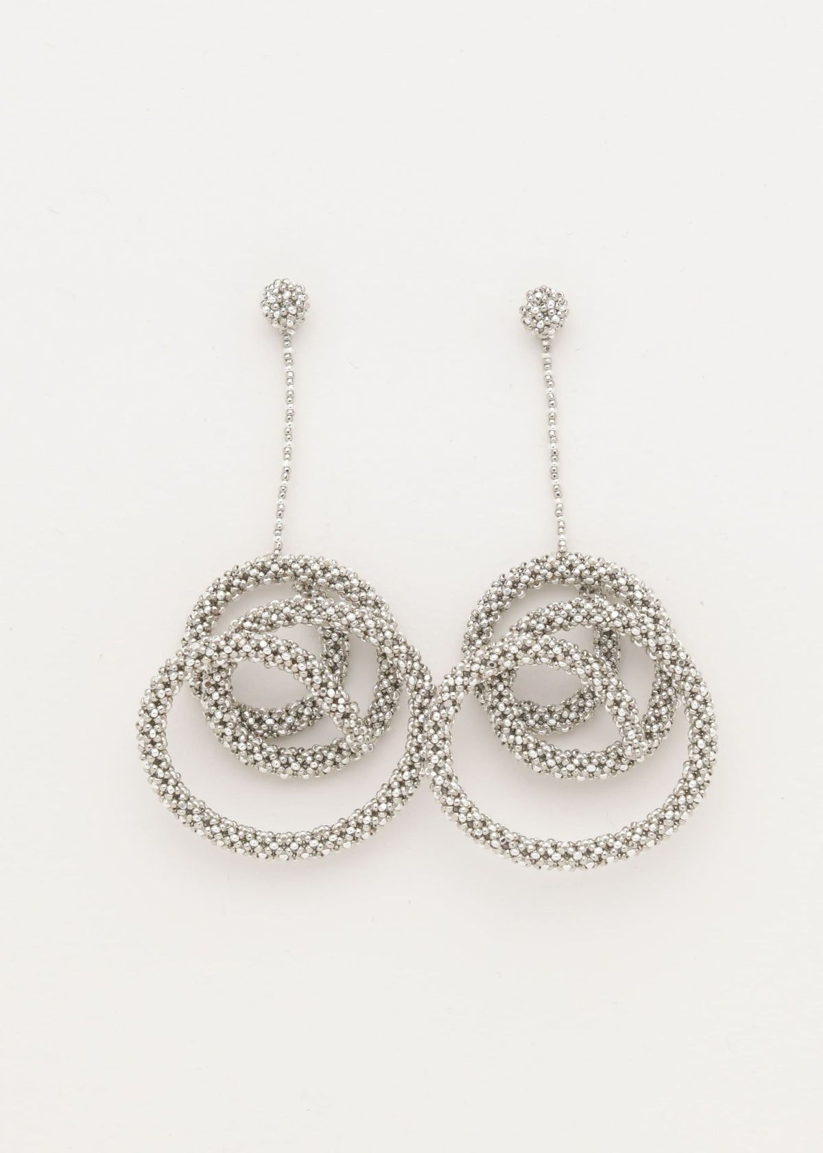 ARETES COLGANTES HAIKURI PLATA PLATINO