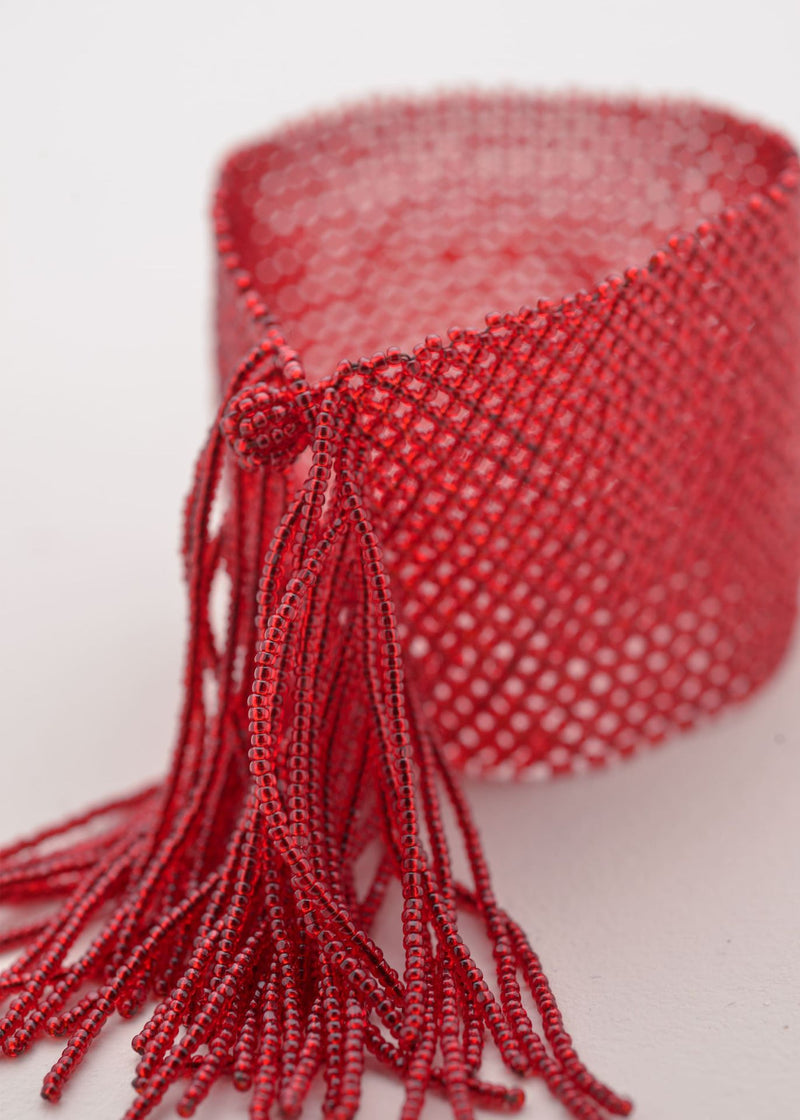 BRAZALETE TIRAS MARTHA ROJO CEREZA