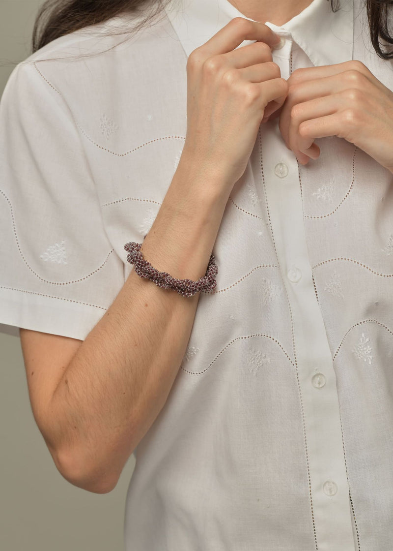 BRAZALETE HUTA CADENA PLATINO TG GARNET LUSTRE