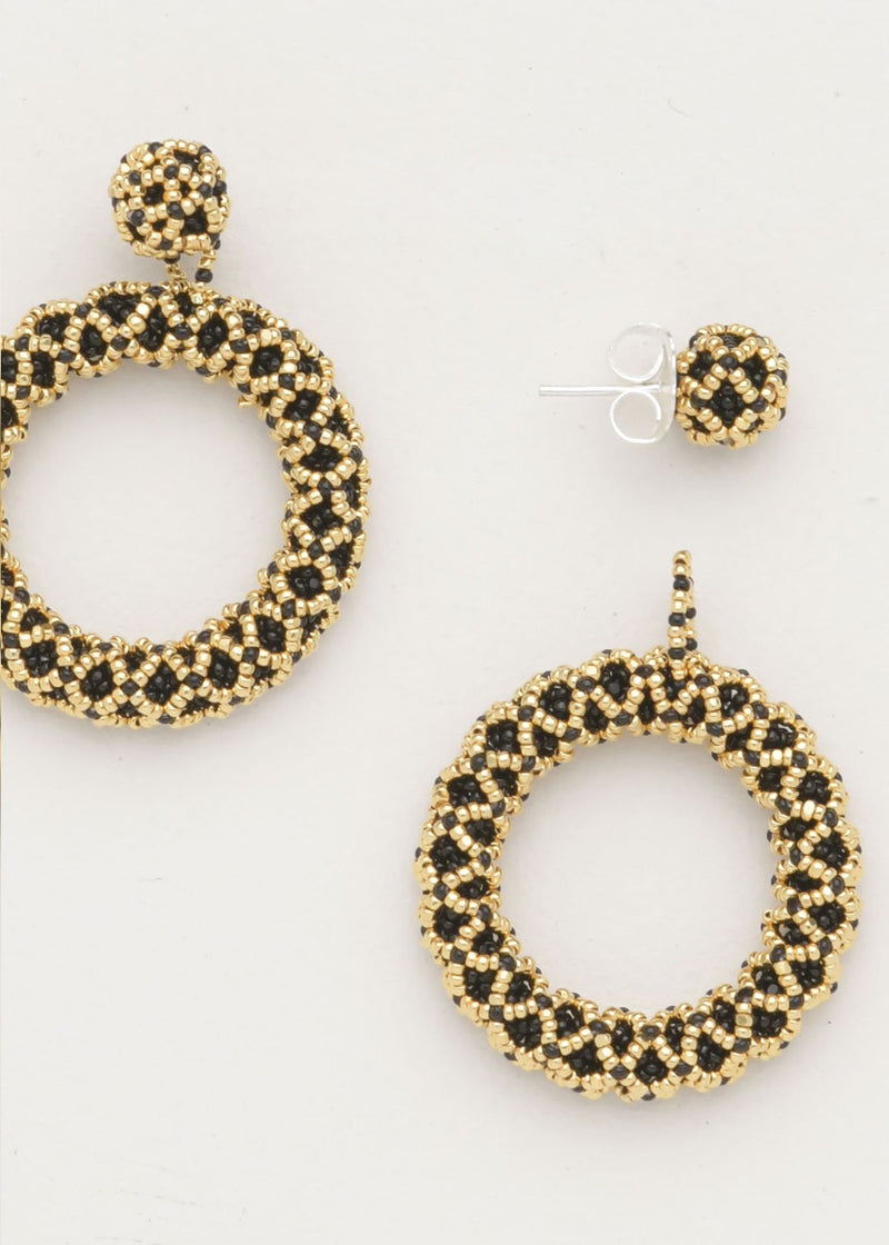 ARETES UN ARO NAWI ORO NEGRO