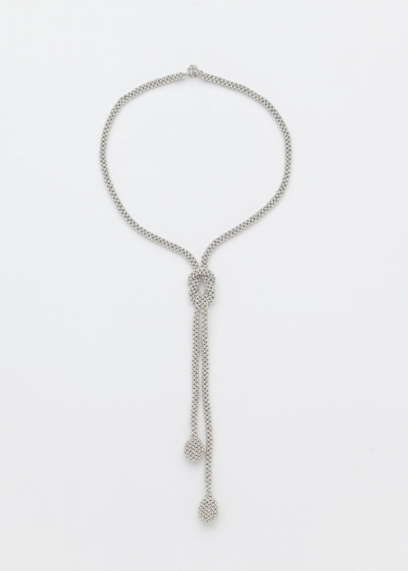 COLLAR NUDO TAWARI PLATA PLATINO