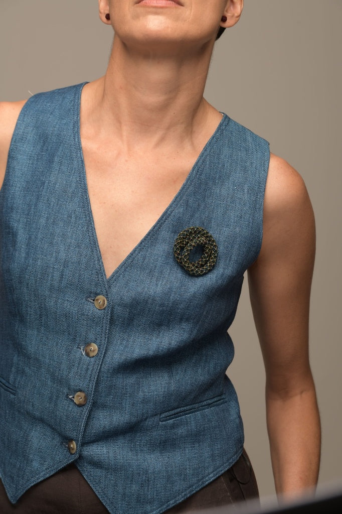 BROCHE ESPIRAL VERDE TORNASOL