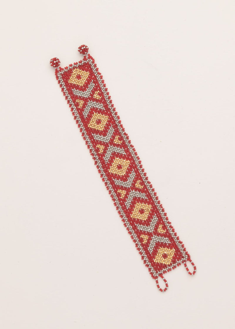 BRAZALETE MARTHA ORO PLATINO ROJO CEREZA
