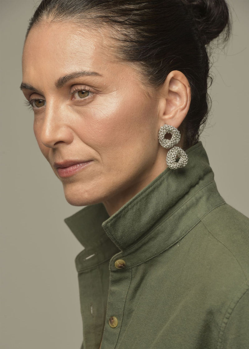 ARETES DOS HAIKURI PLATA PLATINO