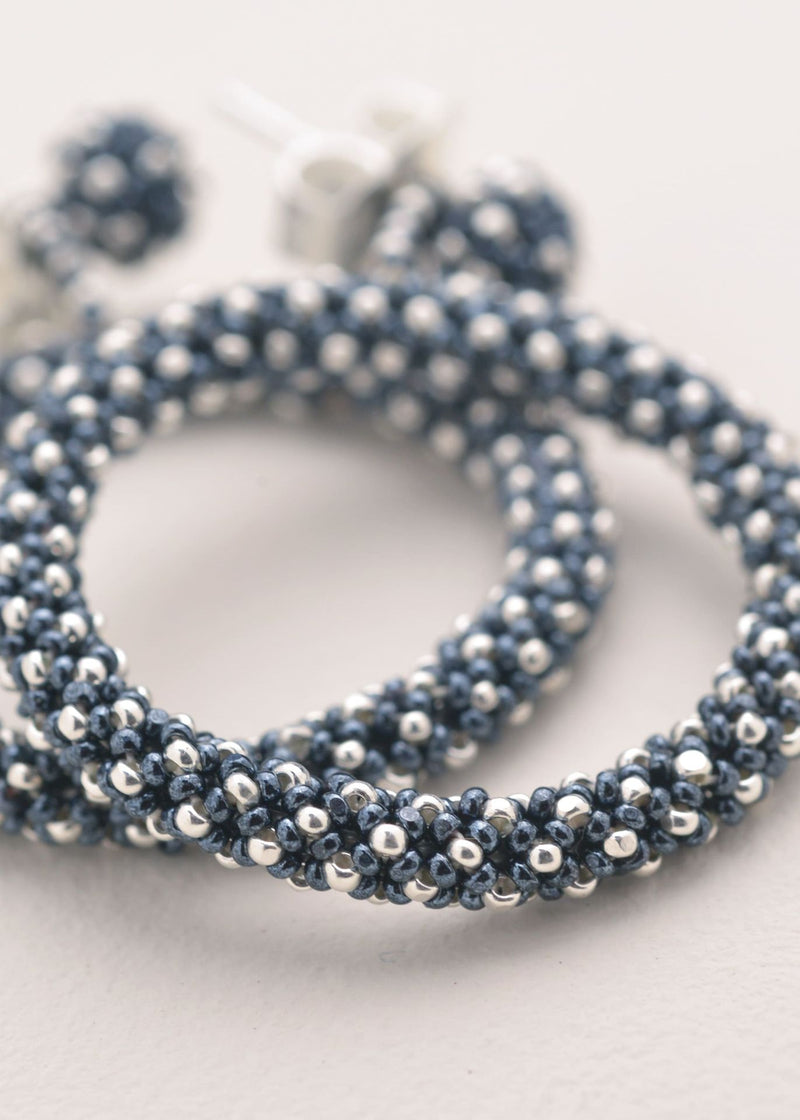 ARETES UN ARO MARTHA PLATA GRIS METALICO