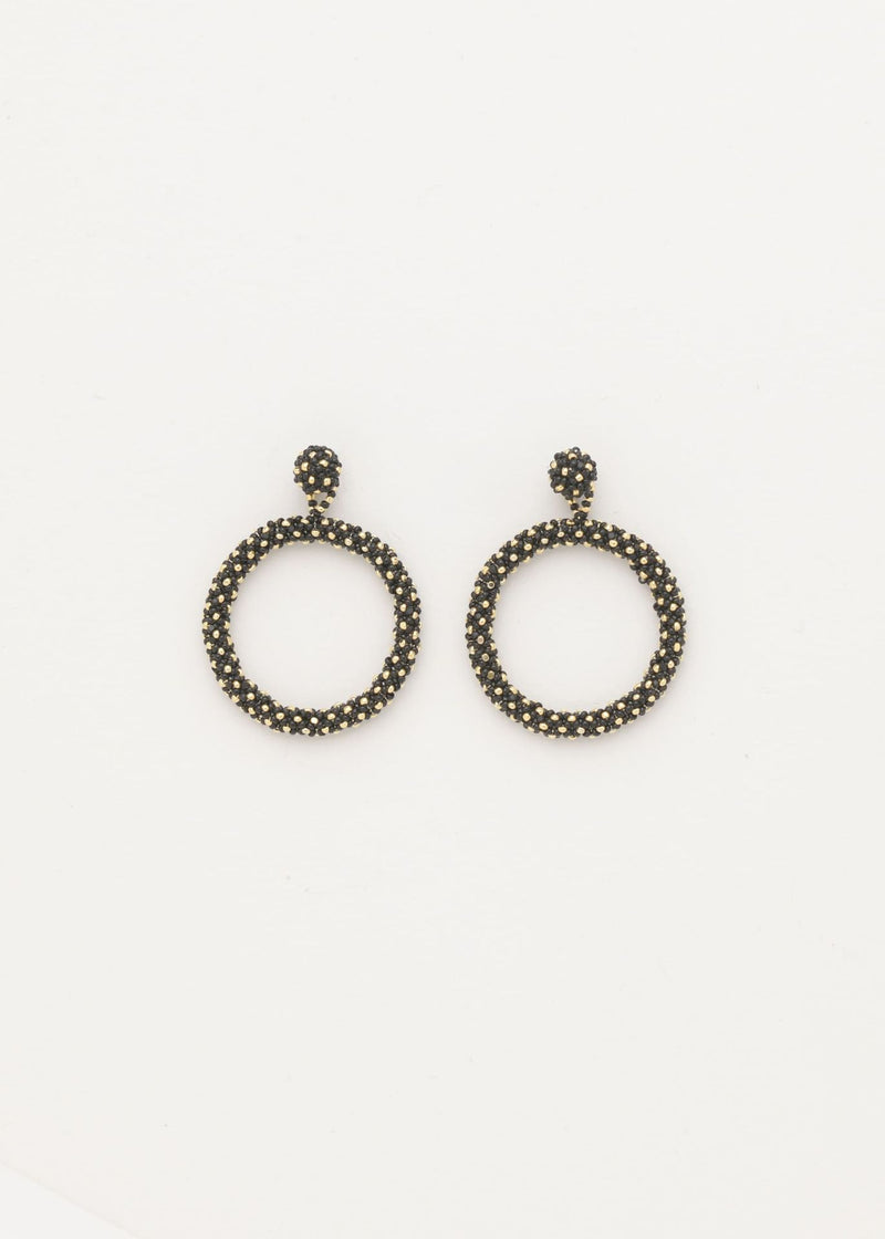 ARETES UN ARO MARTHA ORO NEGRO